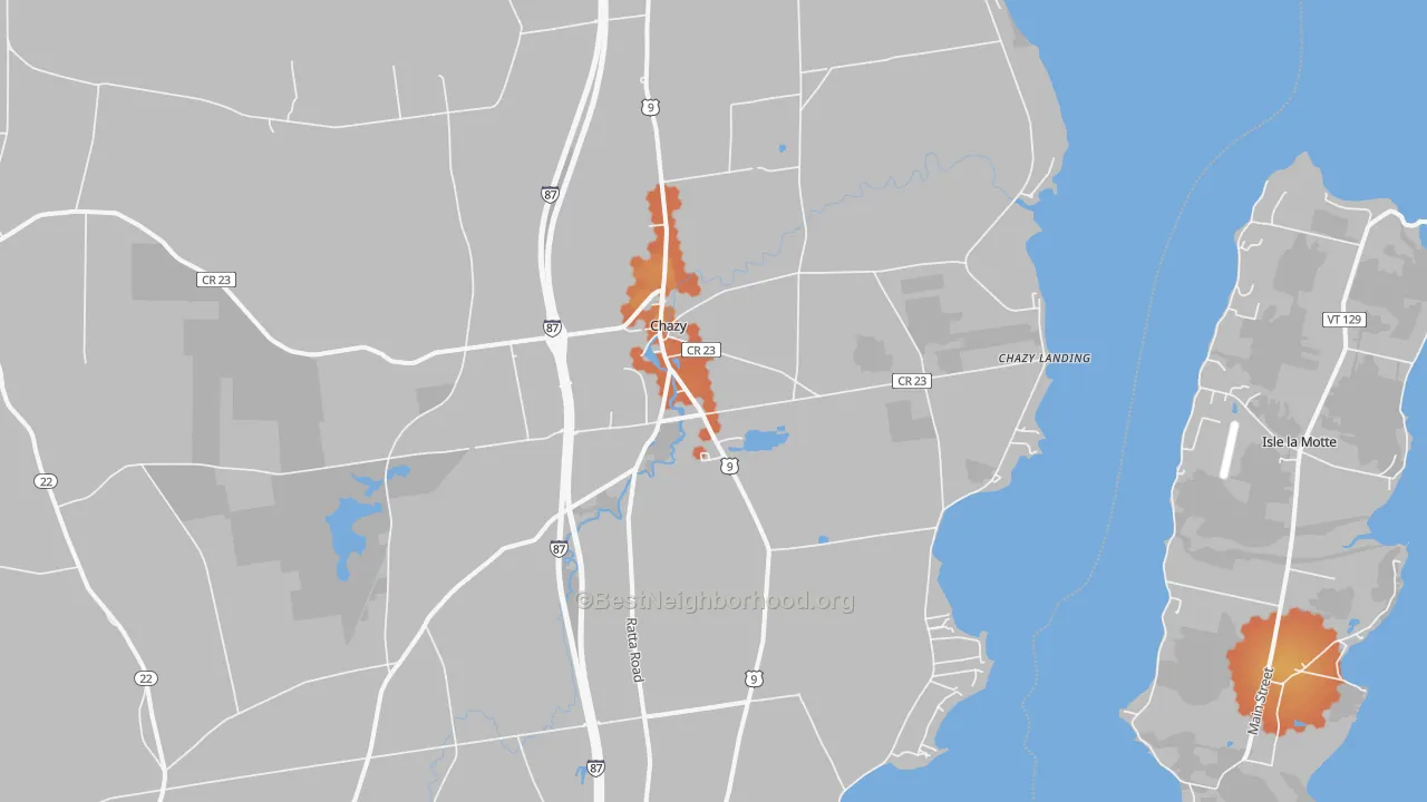 Bike Grade map of 12921, NY