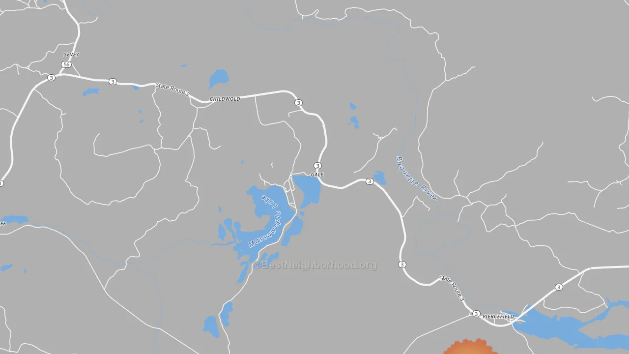 Bike Grade map of 12922, NY