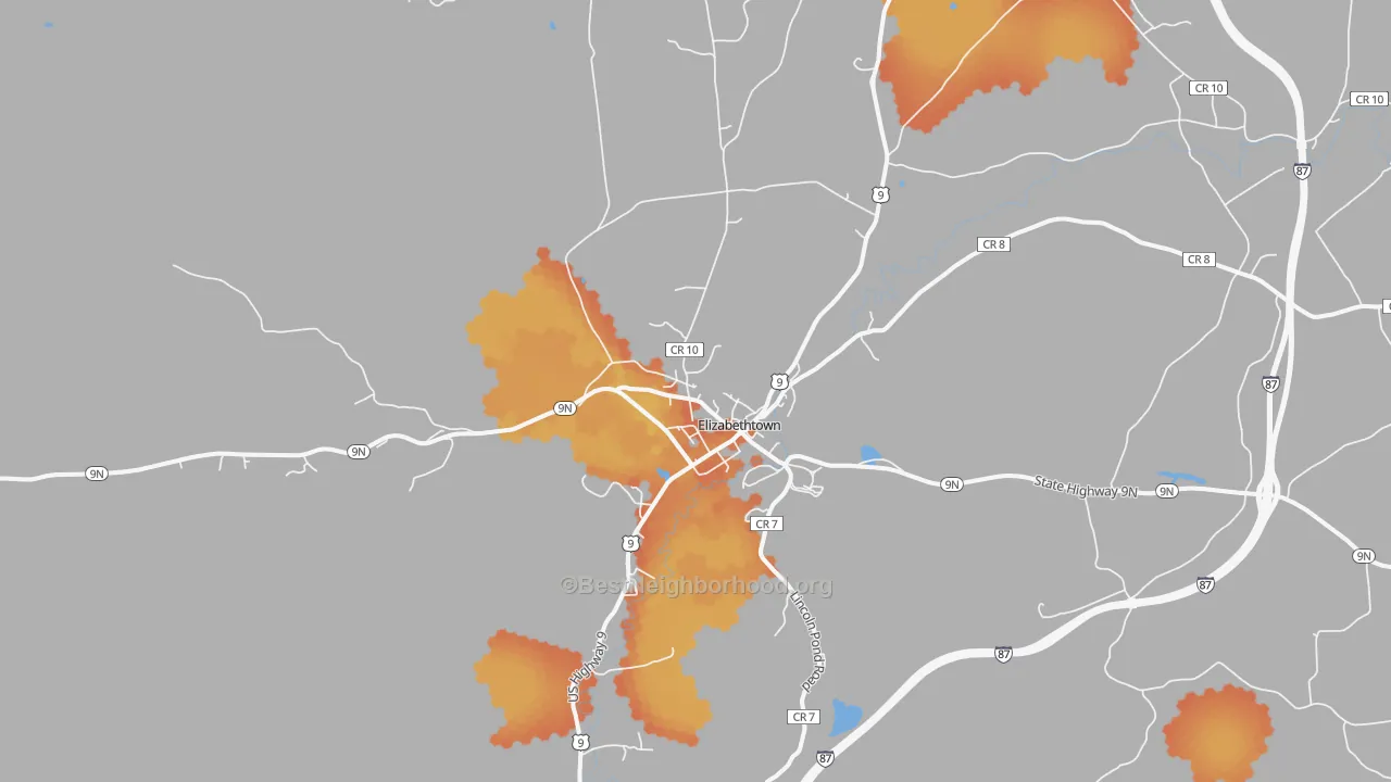 Bike Grade map of 12932, NY