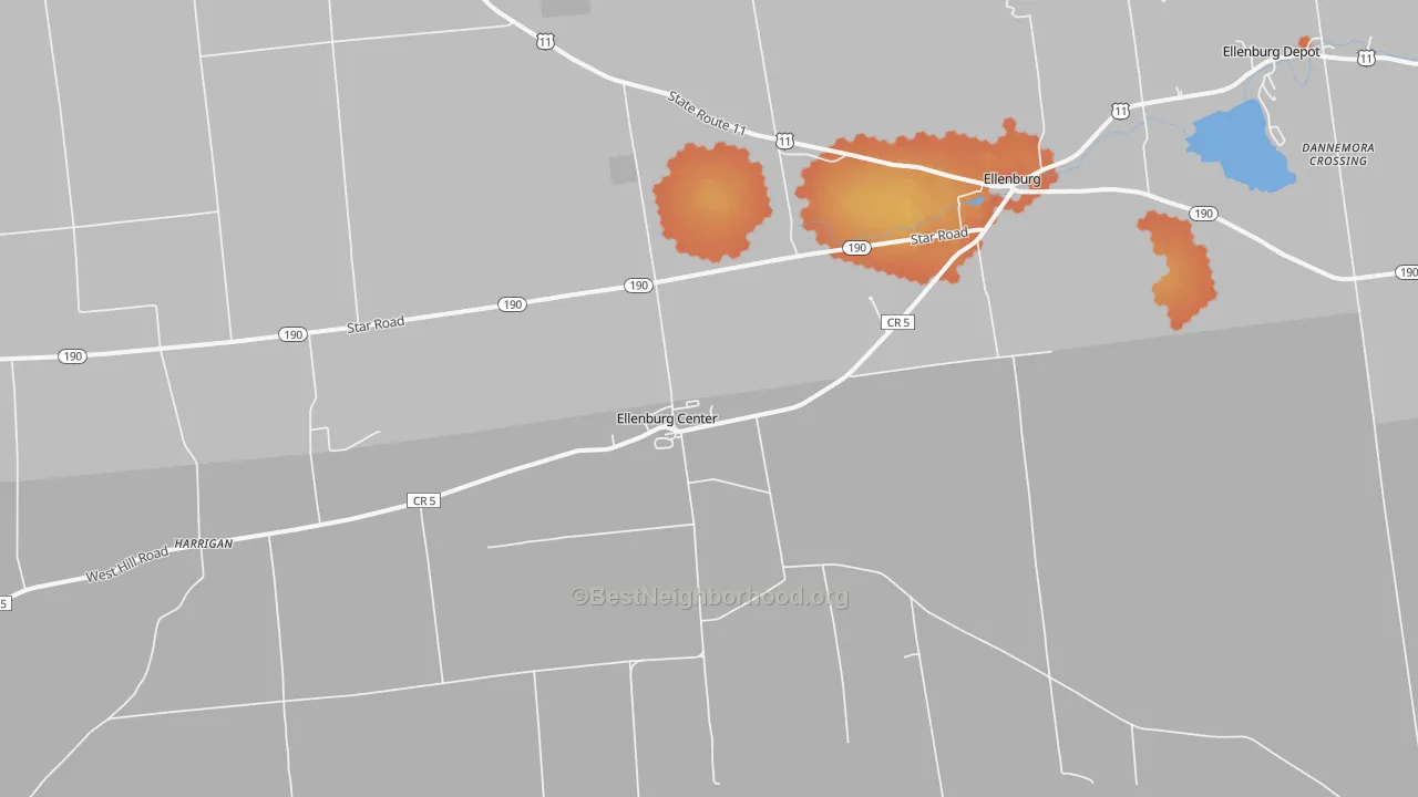 Bike Grade map of 12934, NY