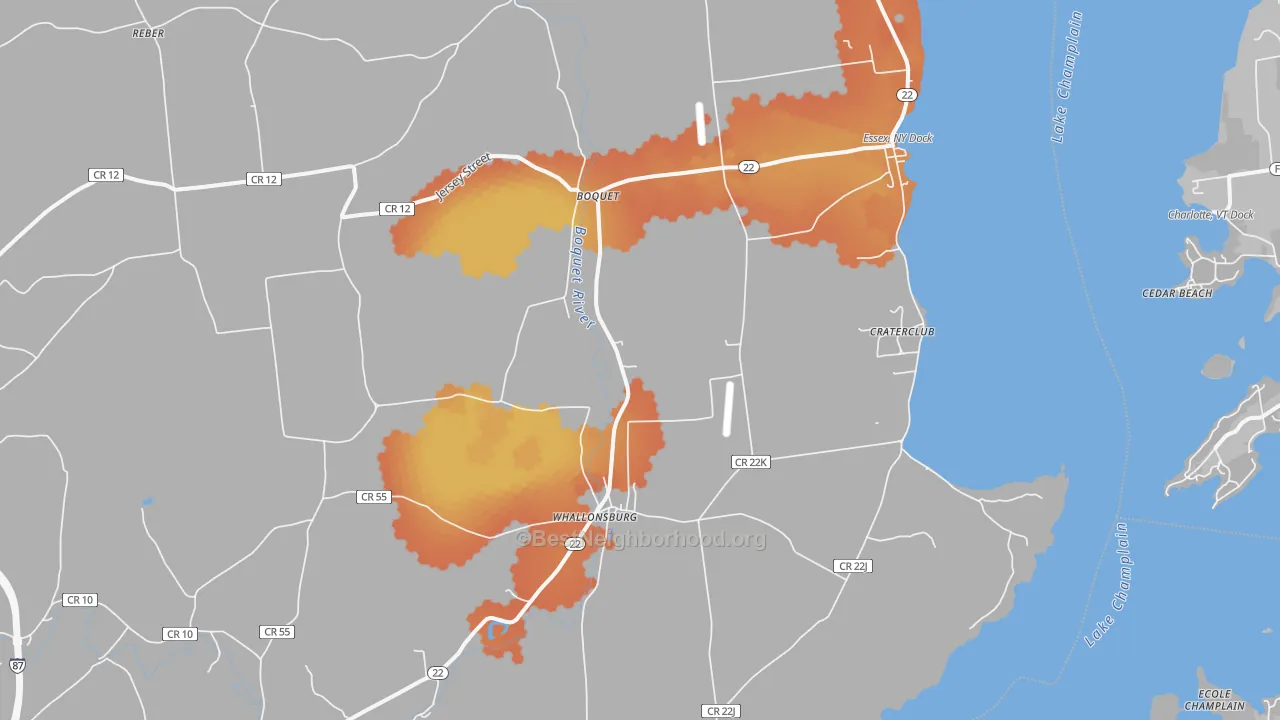 Bike Grade map of 12936, NY