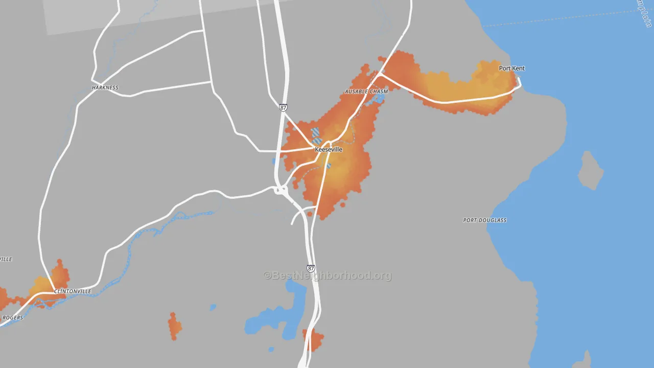 Bike Grade map of 12944, NY