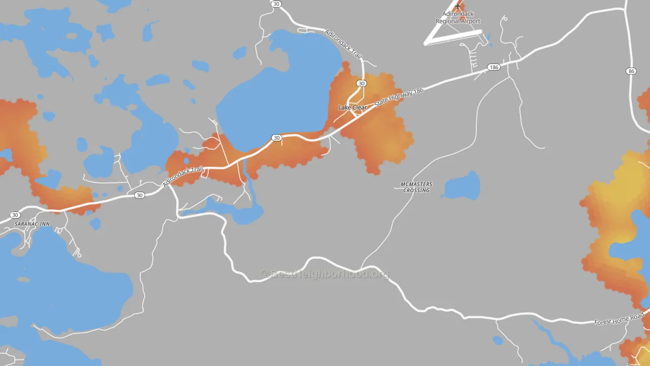 Bike Grade map of 12945, NY