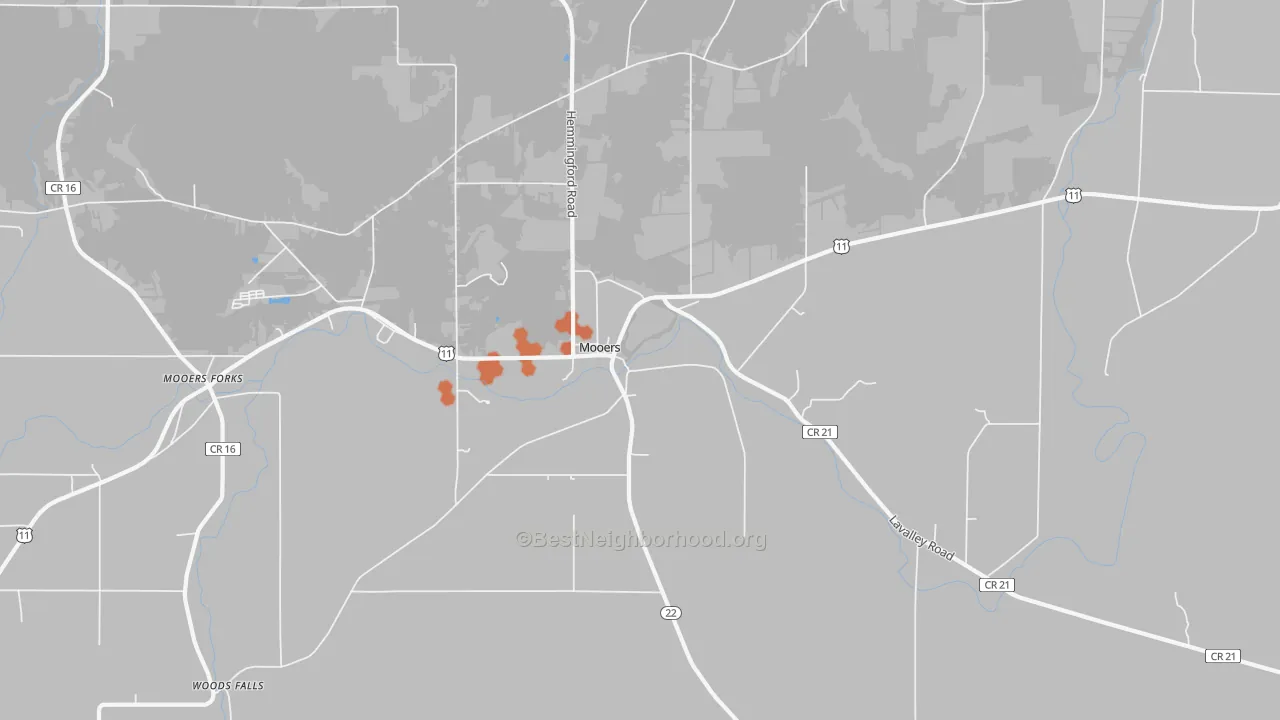 Bike Grade map of 12958, NY