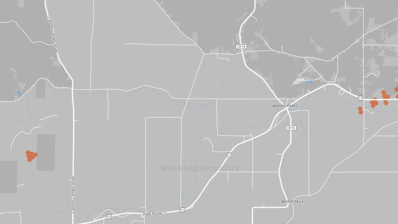 Bike Grade map of 12959, NY