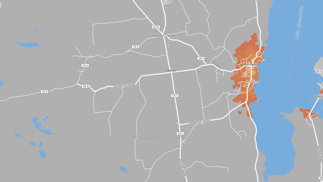 Bike Grade map of 12960, NY