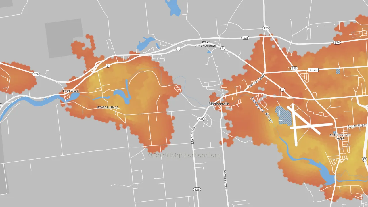 Bike Grade map of 12962, NY