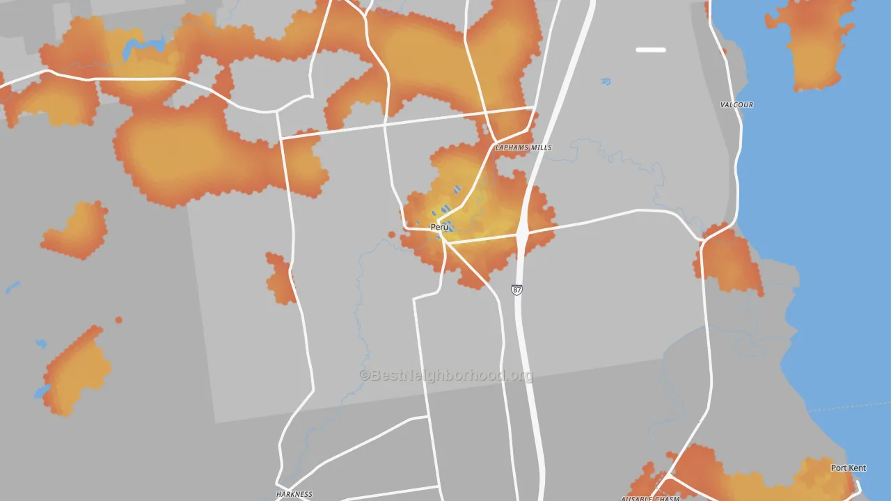 Bike Grade map of 12972, NY