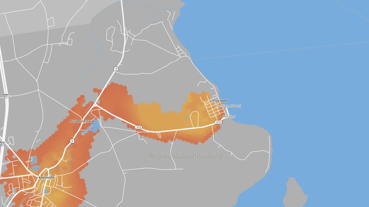 Bike Grade map of 12975, NY