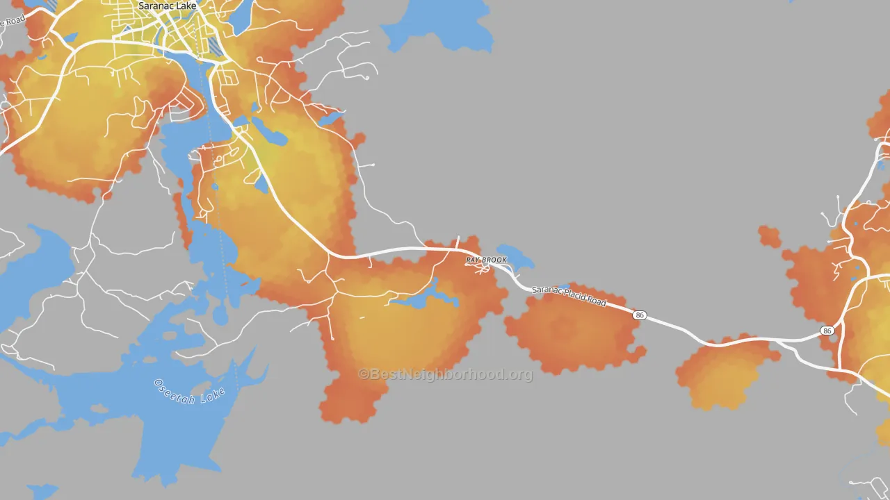 Bike Grade map of 12977, NY