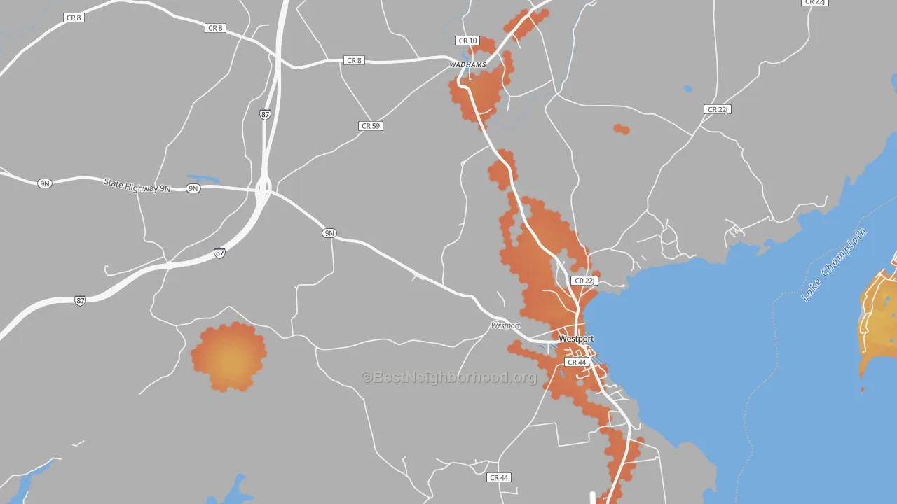 Bike Grade map of 12993, NY