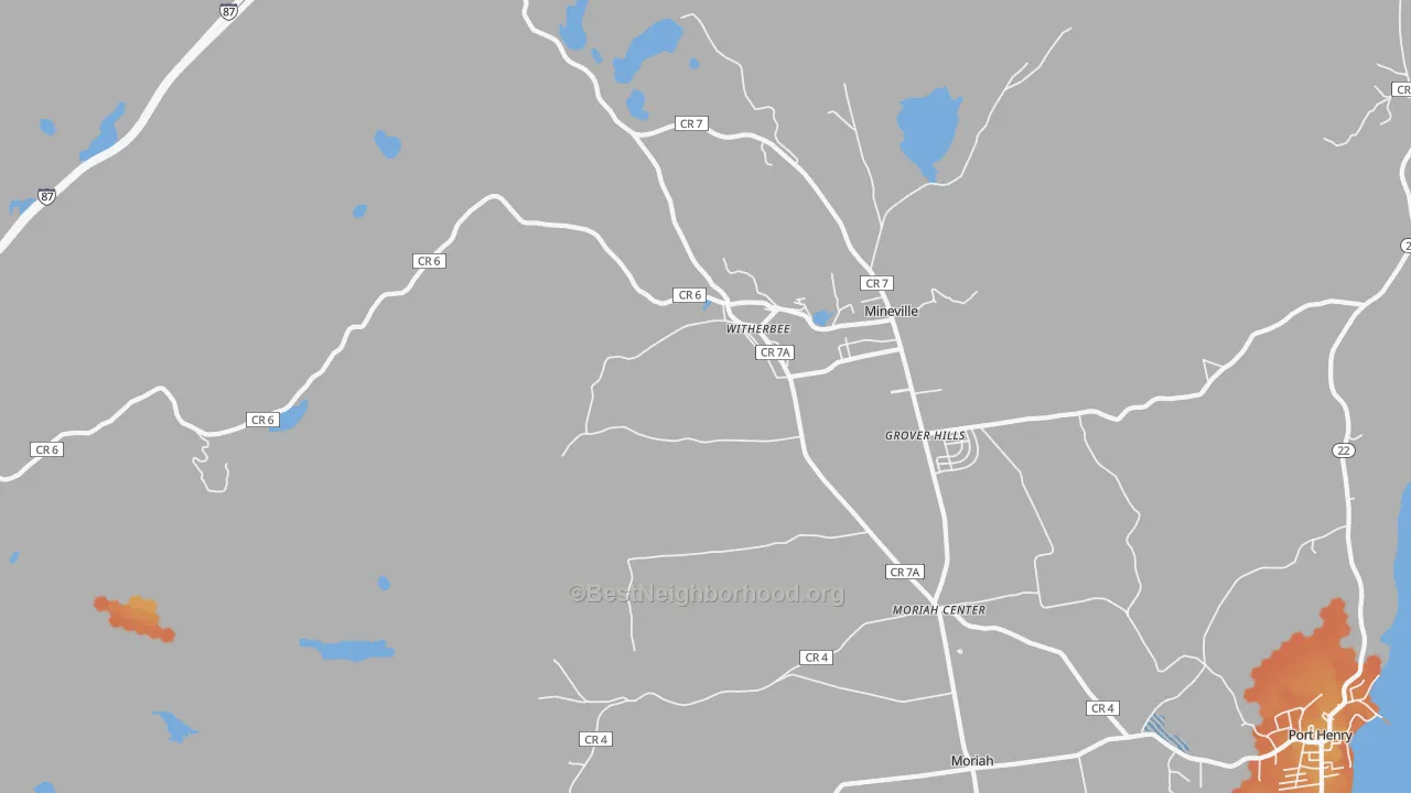 Bike Grade map of 12998, NY