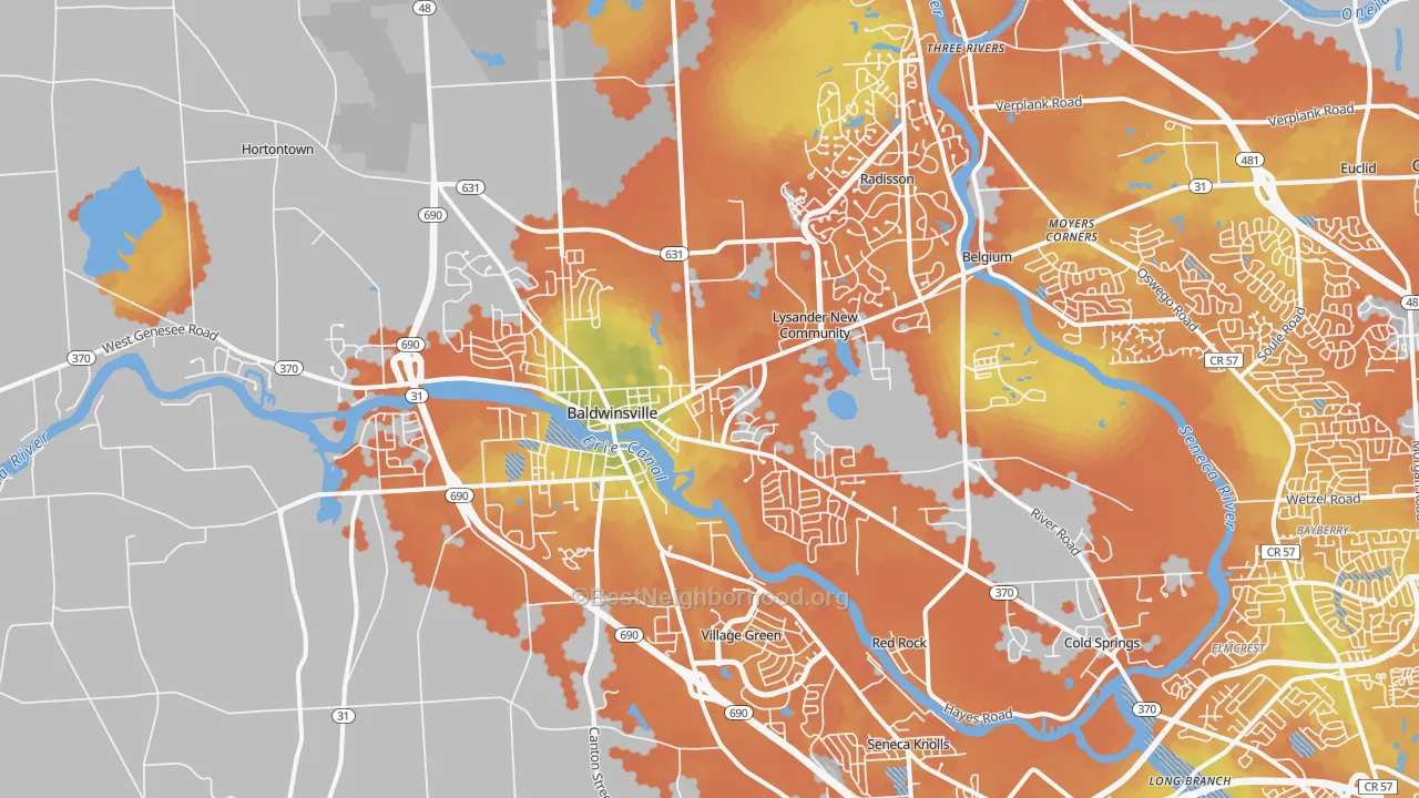 Bike Grade map of 13027, NY