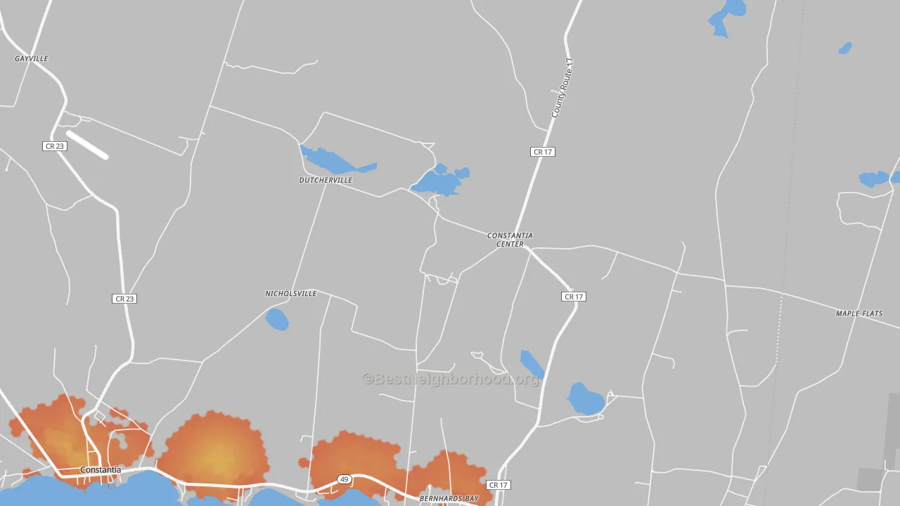 Bike Grade map of 13028, NY
