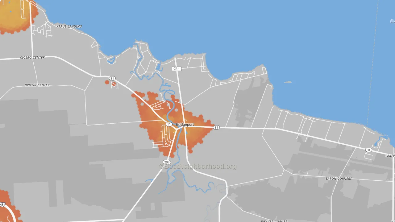 Bike Grade map of 13030, NY