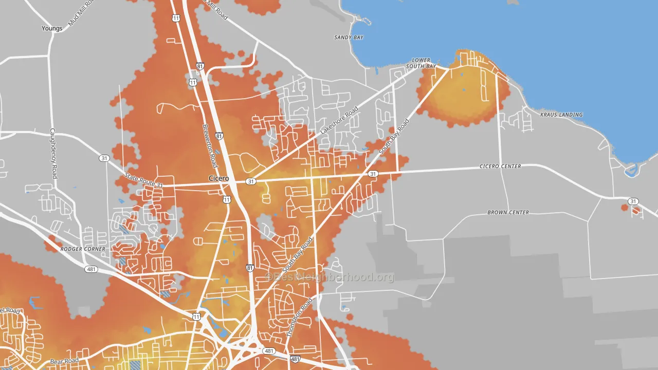 Bike Grade map of 13039, NY