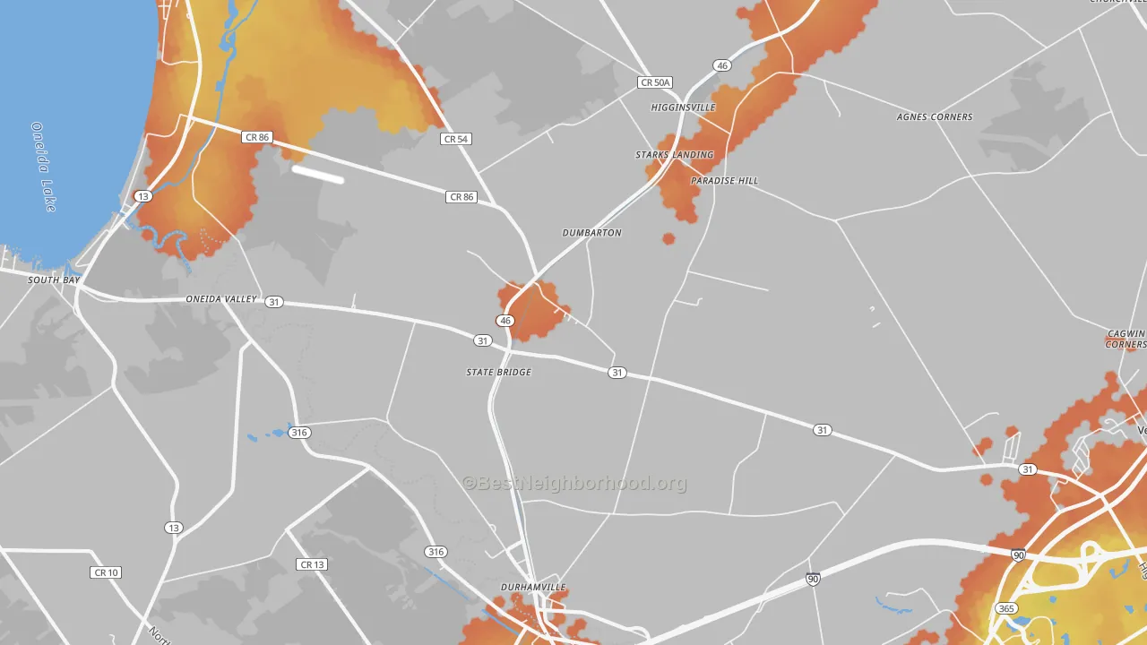 Bike Grade map of 13054, NY