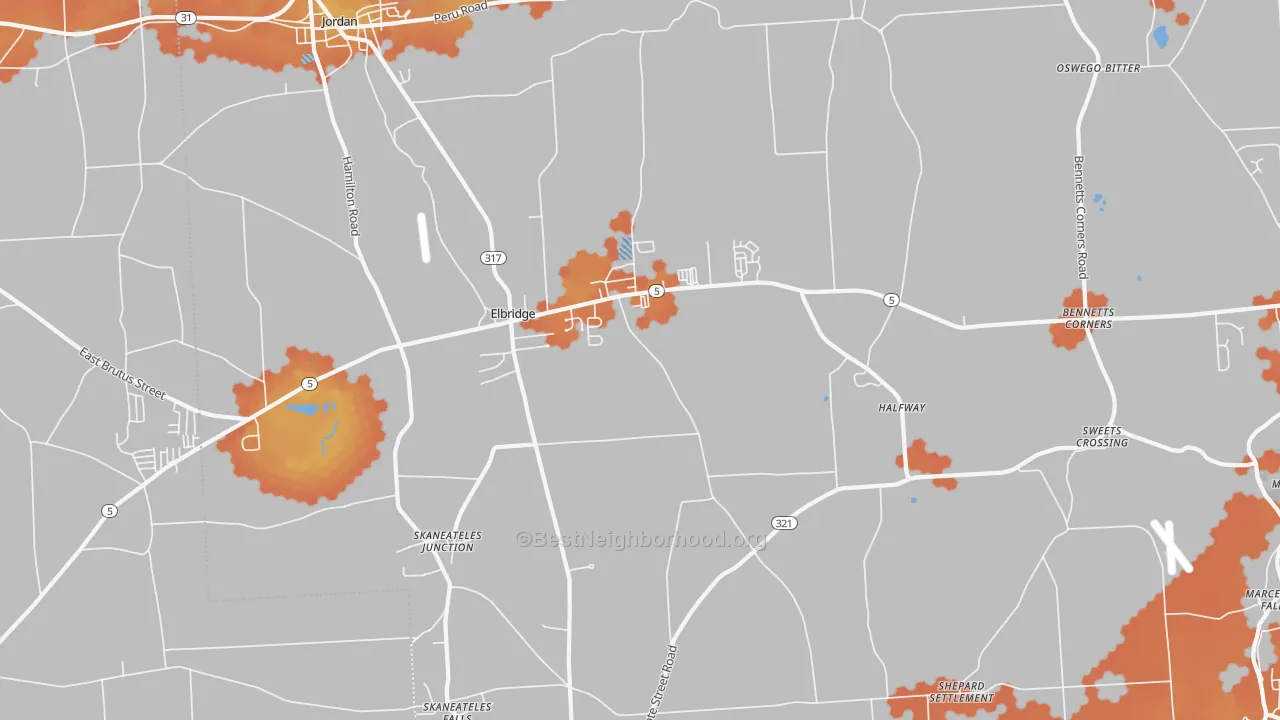 Bike Grade map of 13060, NY
