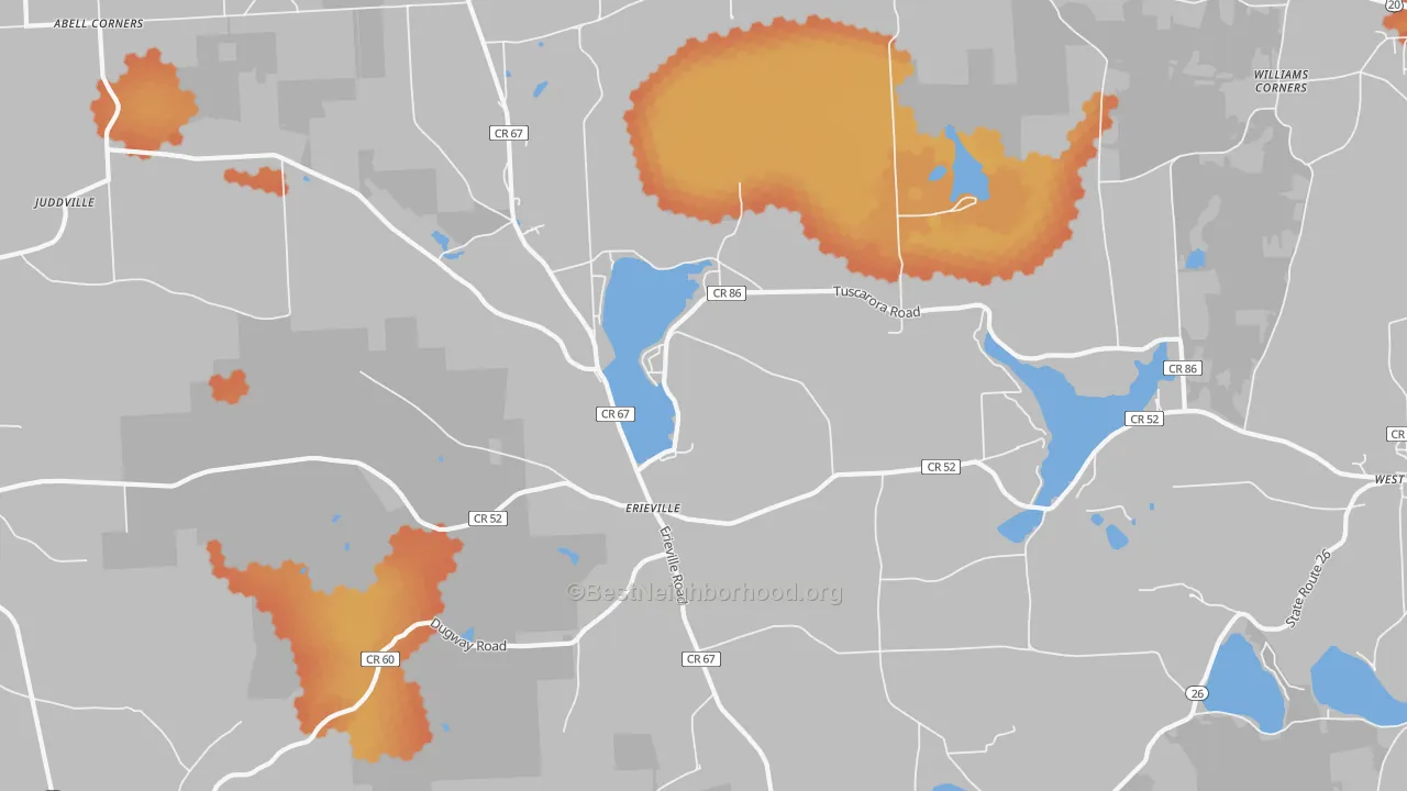 Bike Grade map of 13061, NY