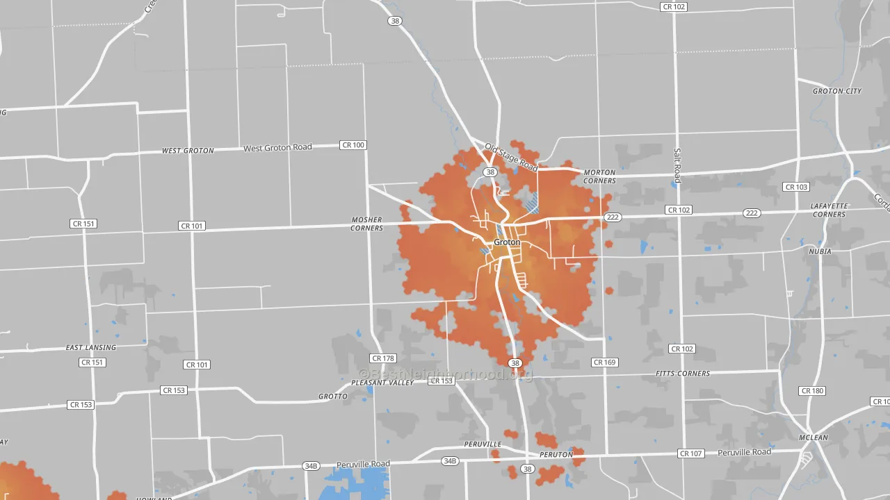 Bike Grade map of 13073, NY