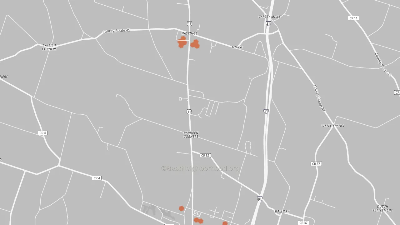 Bike Grade map of 13076, NY