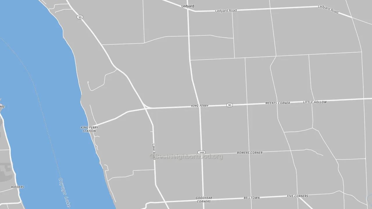 Bike Grade map of 13081, NY