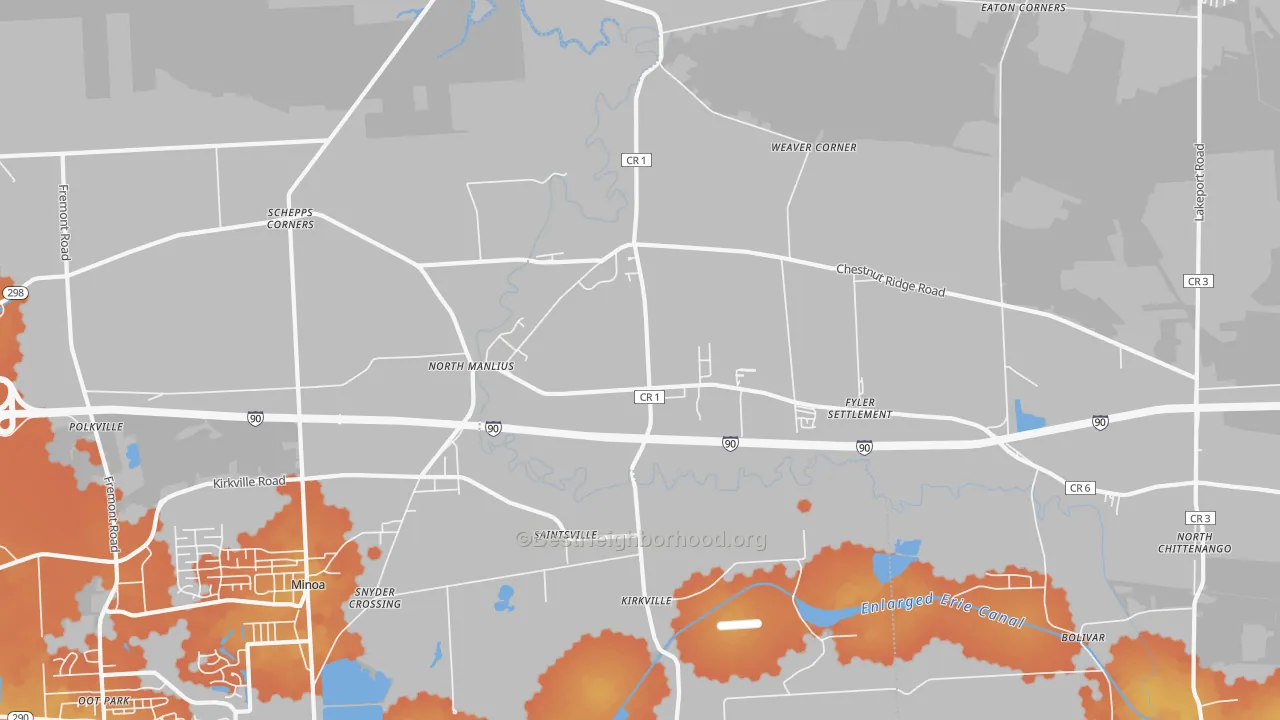 Bike Grade map of 13082, NY
