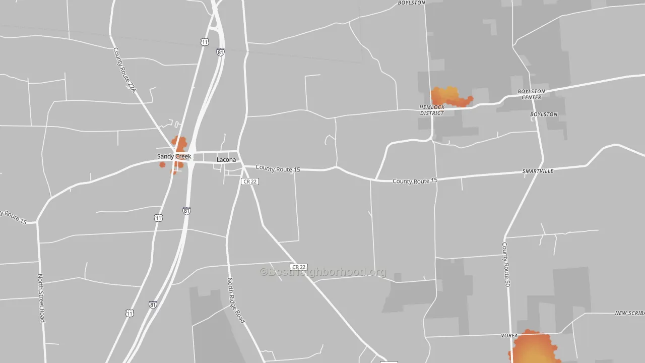 Bike Grade map of 13083, NY