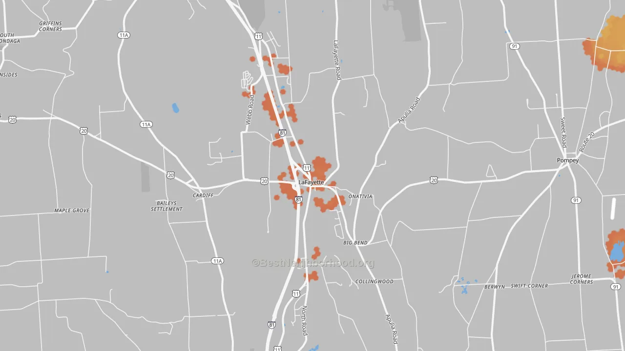 Bike Grade map of 13084, NY