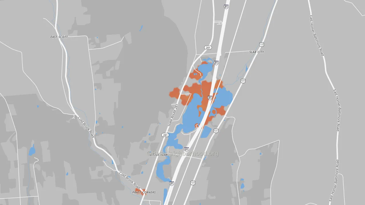 Bike Grade map of 13087, NY