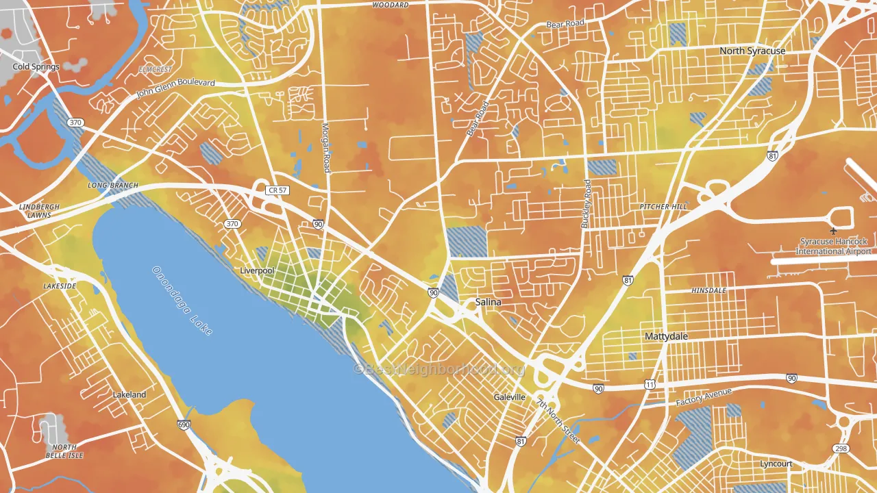 Bike Grade map of 13088, NY