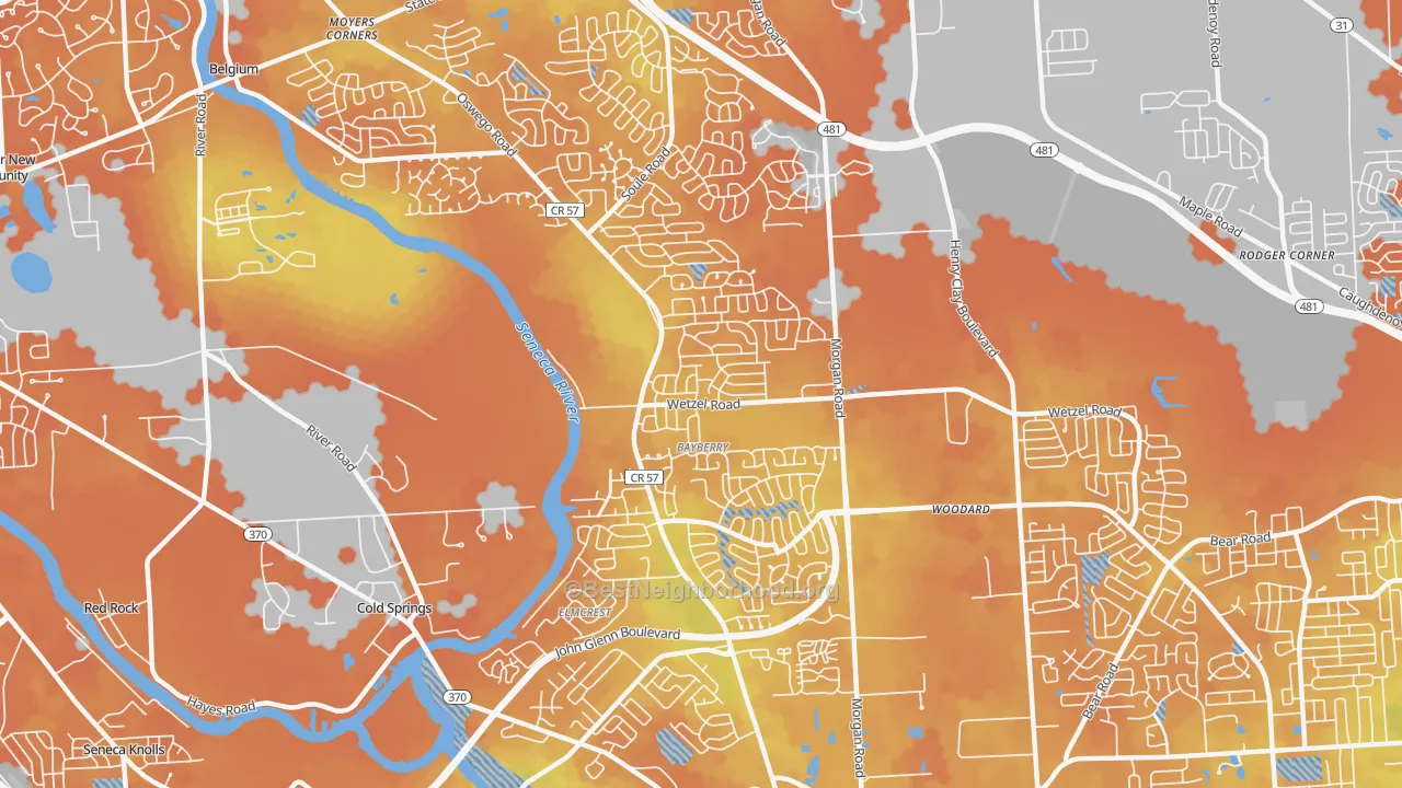 Bike Grade map of 13090, NY