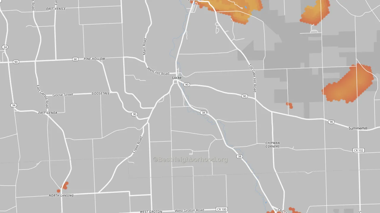 Bike Grade map of 13092, NY