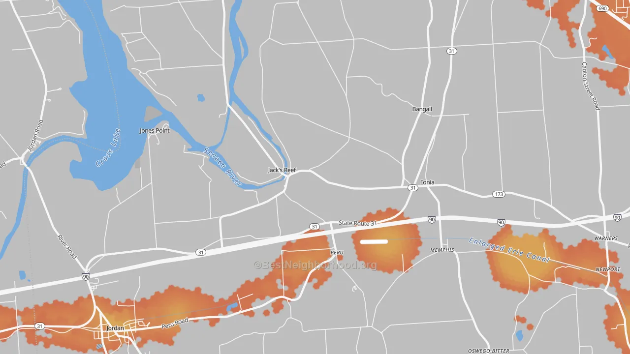 Bike Grade map of 13112, NY