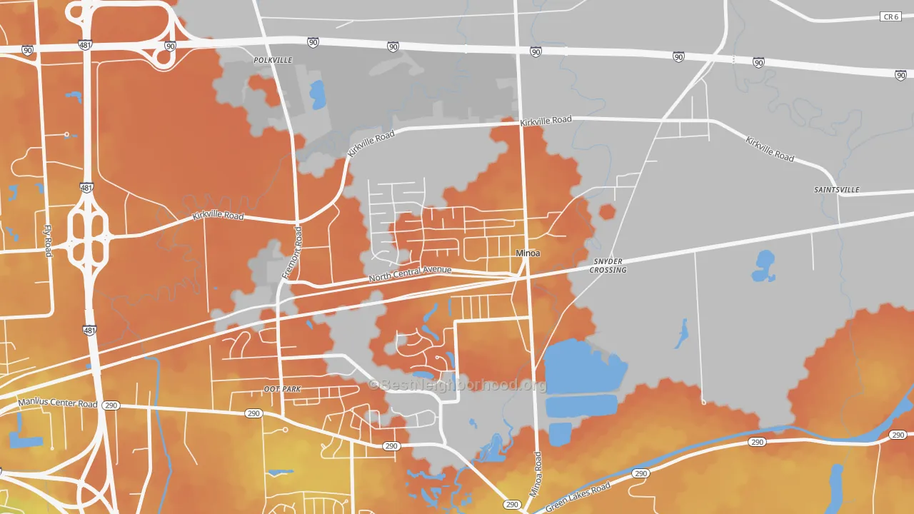 Bike Grade map of 13116, NY