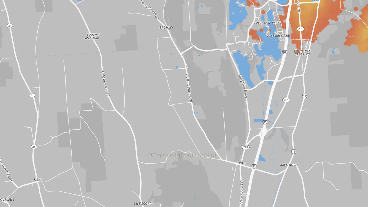 Bike Grade map of 13141, NY