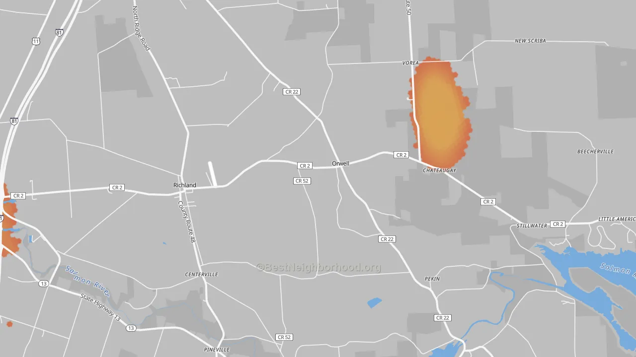Bike Grade map of 13144, NY
