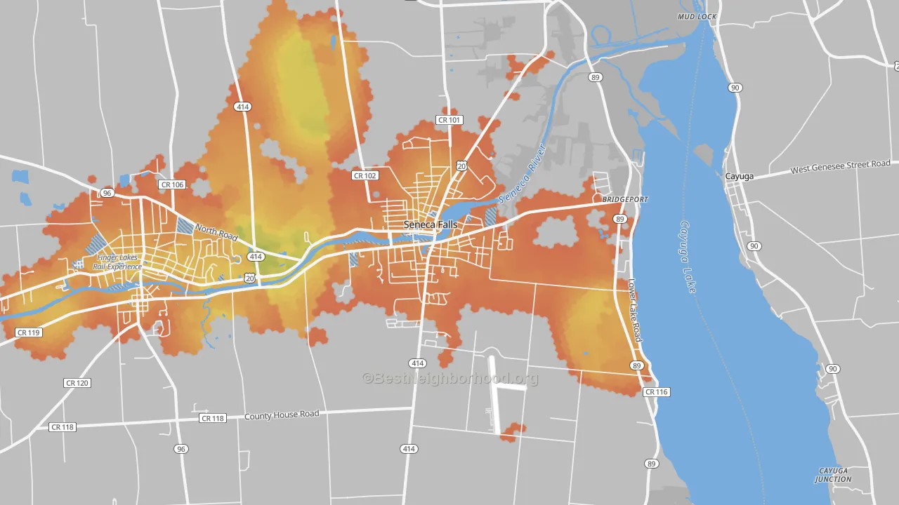 Bike Grade map of 13148, NY