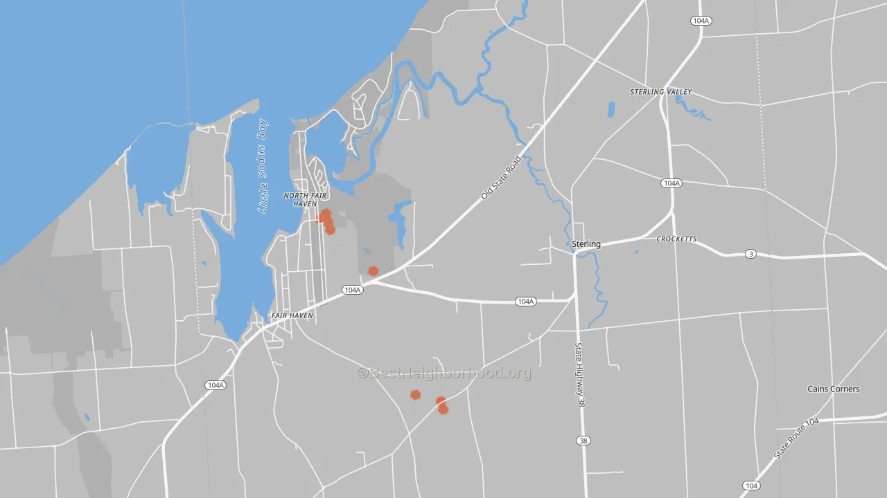 Bike Grade map of 13156, NY