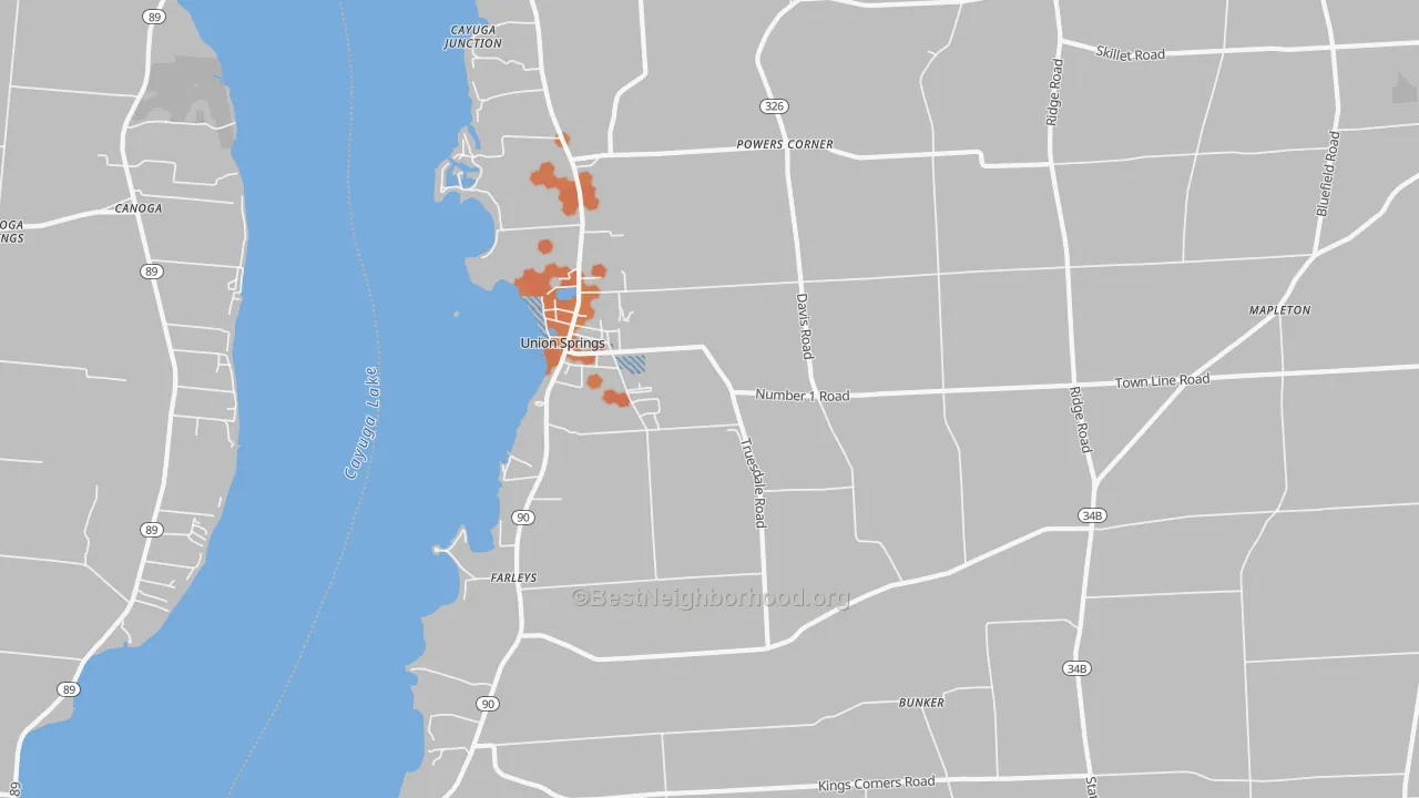 Bike Grade map of 13160, NY