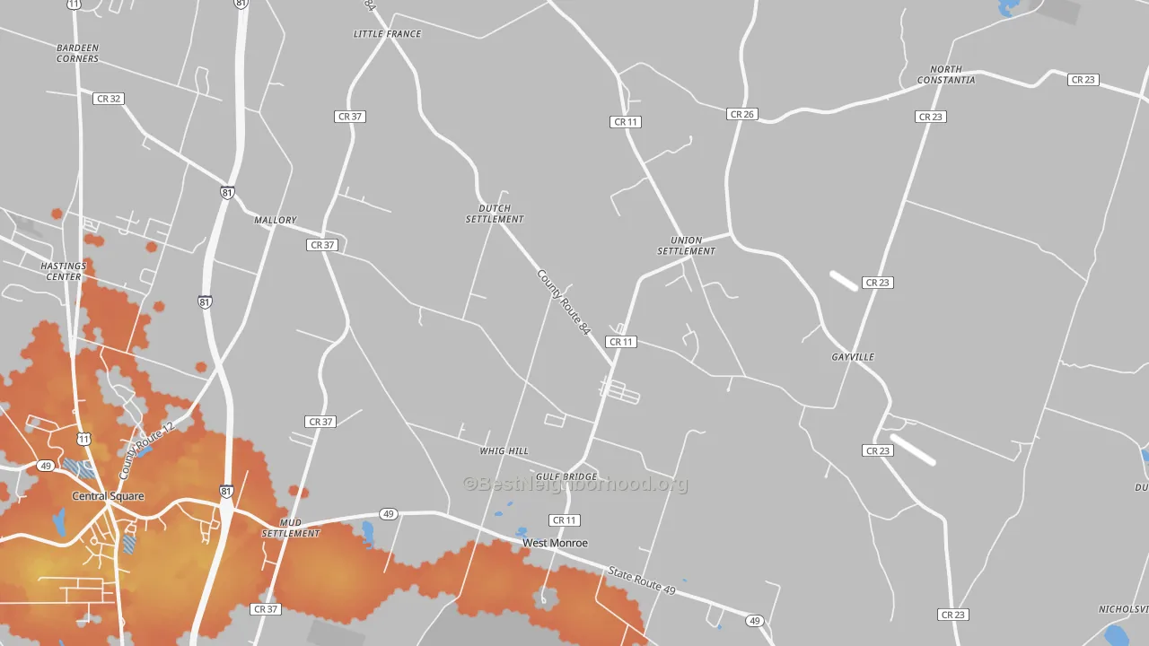 Bike Grade map of 13167, NY