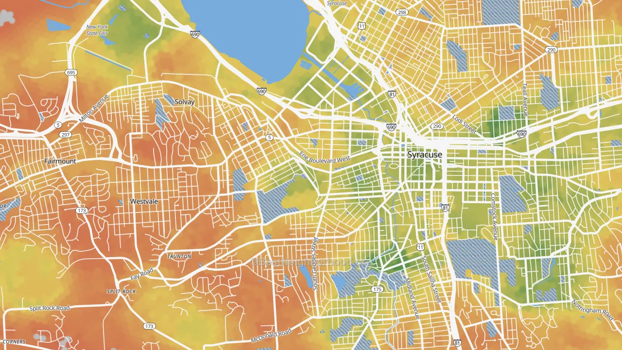 Bike Grade map of 13204, NY