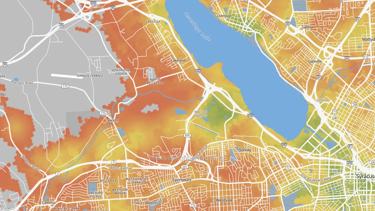 Bike Grade map of 13209, NY