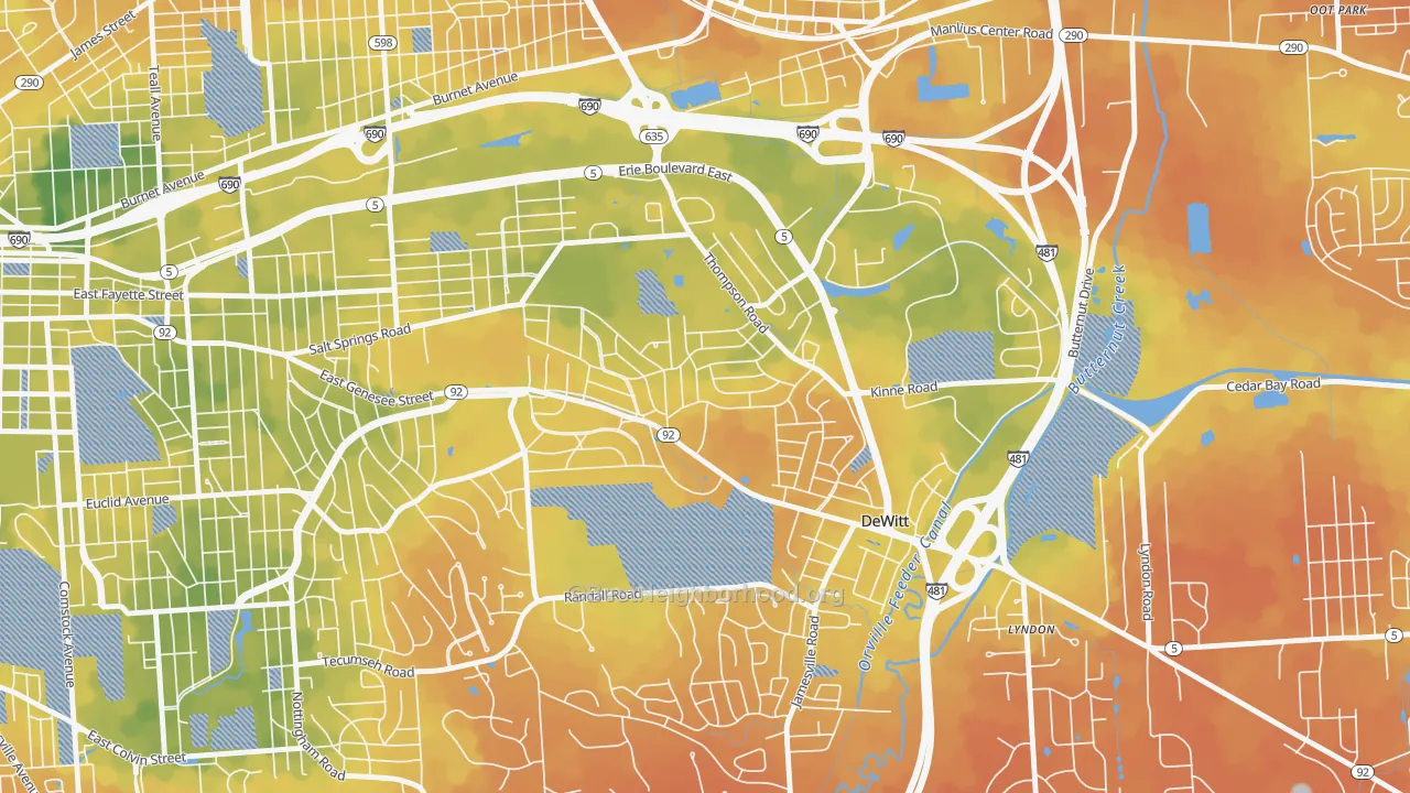 Bike Grade map of 13214, NY
