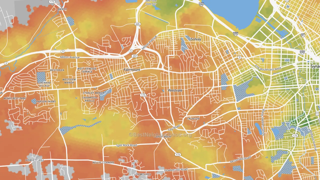 Bike Grade map of 13219, NY