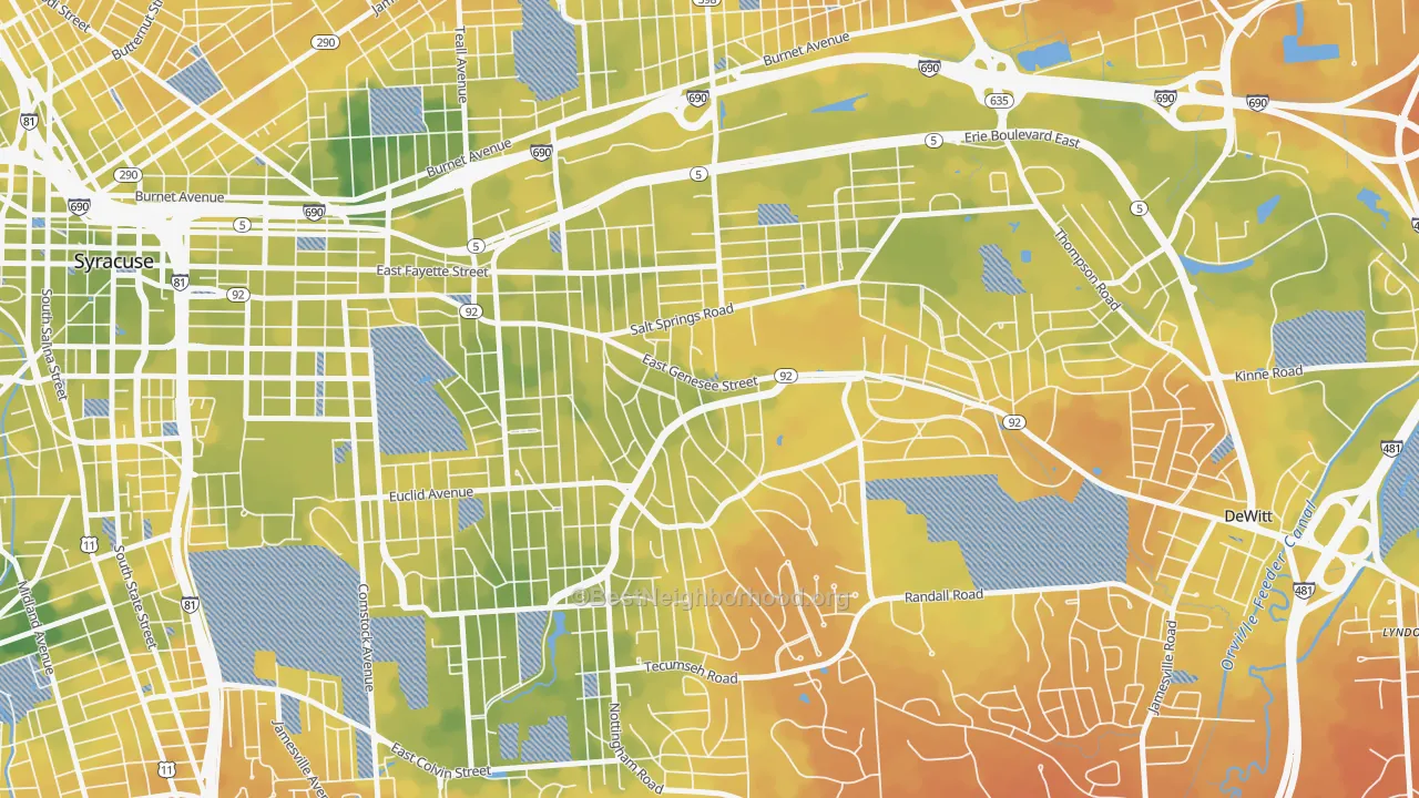 Bike Grade map of 13224, NY