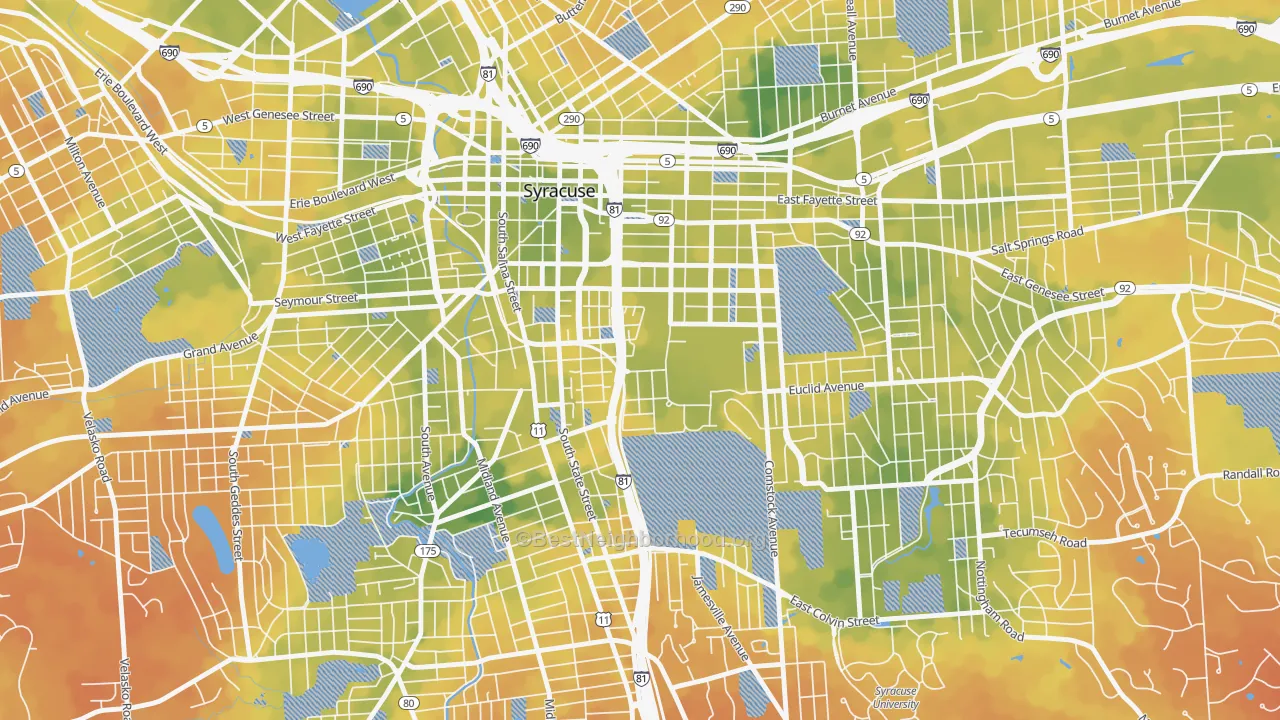 Bike Grade map of 13244, NY