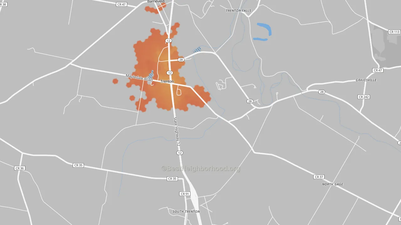Bike Grade map of 13304, NY