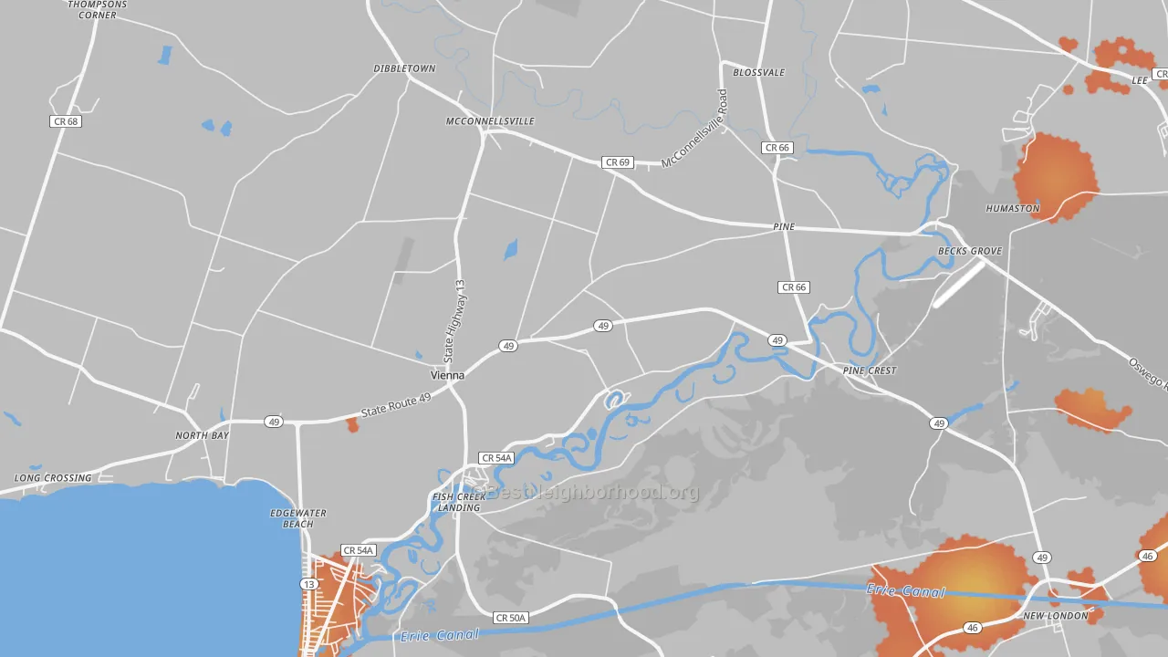 Bike Grade map of 13308, NY