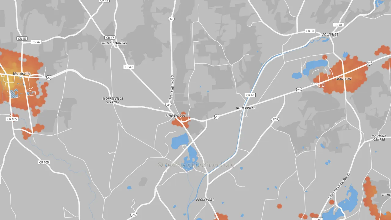 Bike Grade map of 13310, NY
